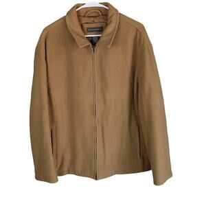 Banana Republic Wool Cashmere Jacket Mens XL Camel Tan Zip Front Winter Coat